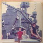 Mom, Scott and me on Battleship Texas