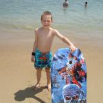 Evan and his new boogie board.